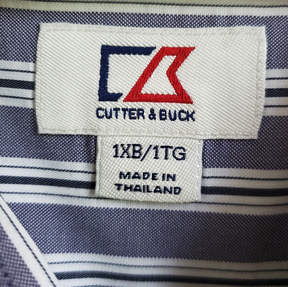 Cutter & Buck Men's Striped Easy Care Button Down Shirt Size 1XB - Picture 2 of 12